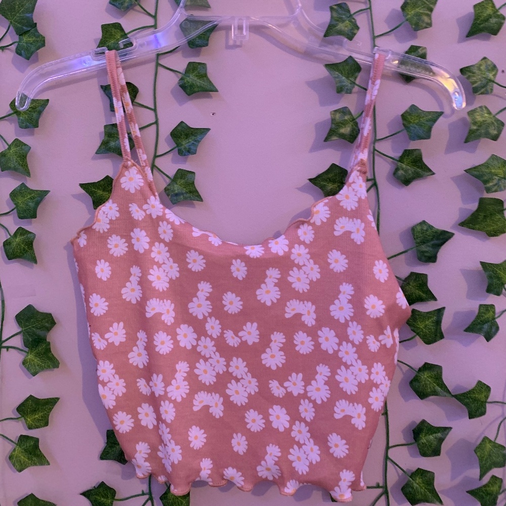 Khaki Daisy tank top